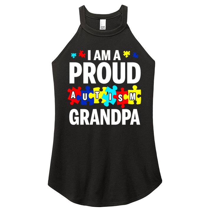 I'm A Proud Autism Grandpa Autism Awareness Meaningful Gift Women's Perfect Tri Rocker Tank