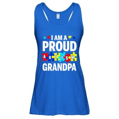 I'm A Proud Autism Grandpa Autism Awareness Meaningful Gift Ladies Essential Flowy Tank