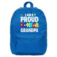 I'm A Proud Autism Grandpa Autism Awareness Meaningful Gift 16 in Basic Backpack