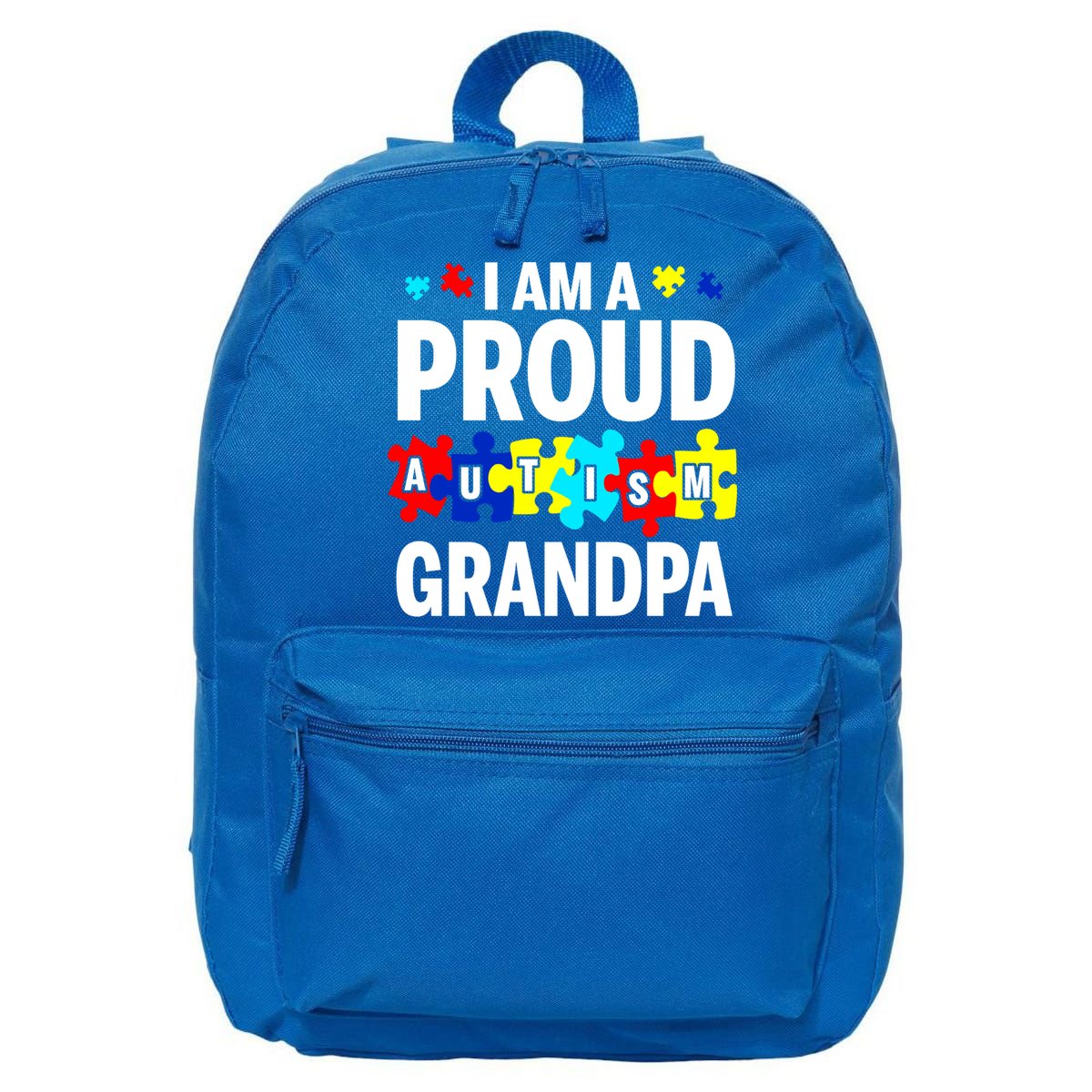 I'm A Proud Autism Grandpa Autism Awareness Meaningful Gift 16 in Basic Backpack