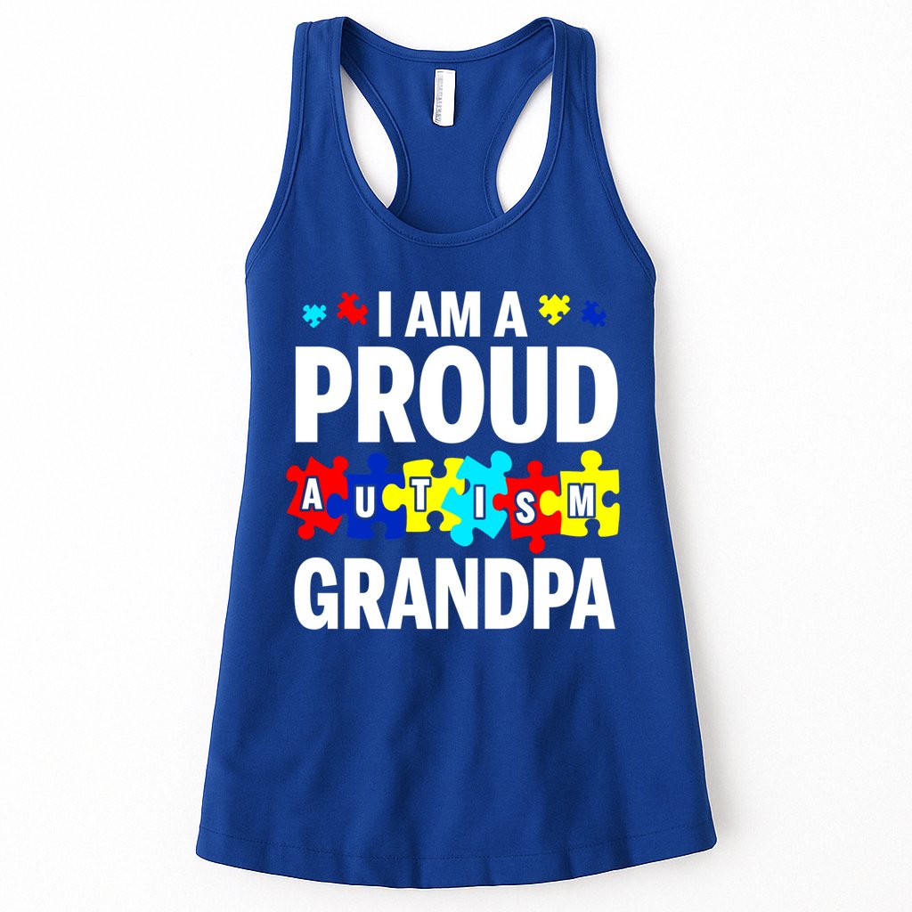 I'm A Proud Autism Grandpa Autism Awareness Meaningful Gift Womens Tank Top