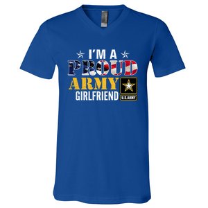 I'm A Proud Army Friend American Flag Military Veteran Gift V-Neck T-Shirt