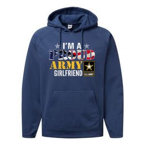 I'm A Proud Army Friend American Flag Military Veteran Gift Performance Fleece Hoodie