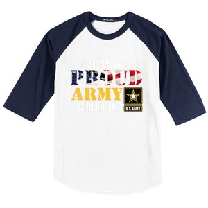 I'm A Proud Army Friend American Flag Military Veteran Gift Baseball Sleeve Shirt