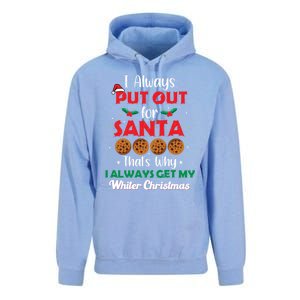 I Always Put Out For Santa Naughty Christmas Cookie Baking Gift Unisex Surf Hoodie