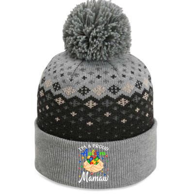 I'm A Proud Autism Mamaw Autism Awareness Autistic Gift The Baniff Cuffed Pom Beanie