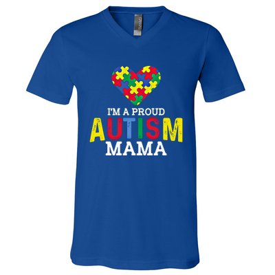 IM A Proud Autism Mama Autism Awareness Family Gift V-Neck T-Shirt