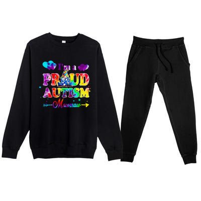 I'm A Proud Autism Mawmaw Tie Dye Gnome Gift Premium Crewneck Sweatsuit Set