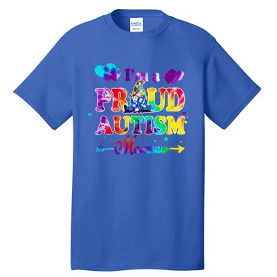 I'm A Proud Autism Mawmaw Tie Dye Gnome Gift Tall T-Shirt