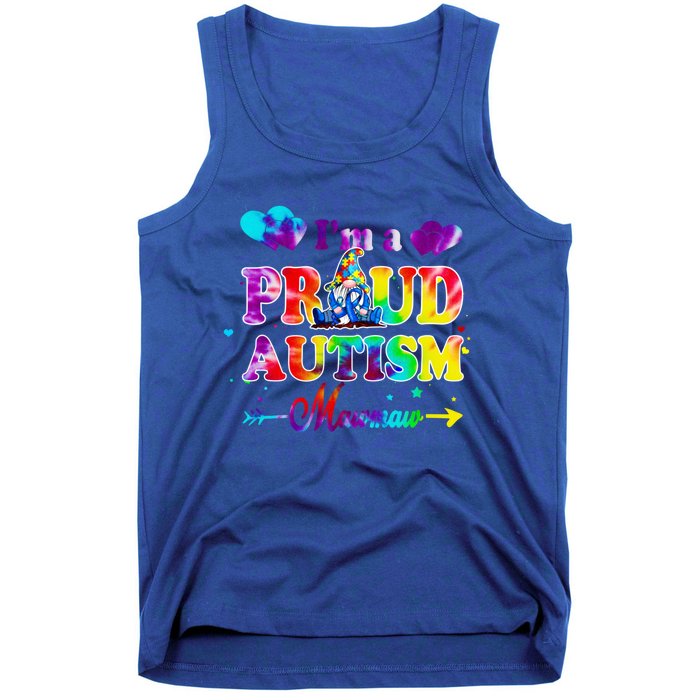 I'm A Proud Autism Mawmaw Tie Dye Gnome Gift Tank Top