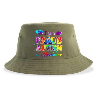 I'm A Proud Autism Mawmaw Tie Dye Gnome Gift Sustainable Bucket Hat