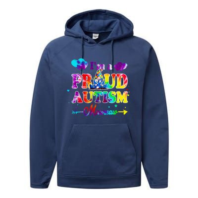 I'm A Proud Autism Mawmaw Tie Dye Gnome Gift Performance Fleece Hoodie