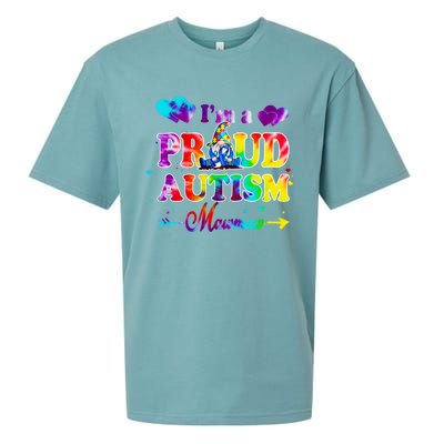 I'm A Proud Autism Mawmaw Tie Dye Gnome Gift Sueded Cloud Jersey T-Shirt