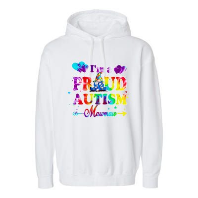 I'm A Proud Autism Mawmaw Tie Dye Gnome Gift Garment-Dyed Fleece Hoodie