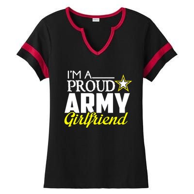 I'm A Proud Army Friend Design Military Friend Gift Ladies Halftime Notch Neck Tee