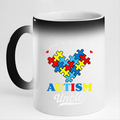 I'm A Proud Autism Uncle Autism Awareness Autistic Nephew 11oz Black Color Changing Mug