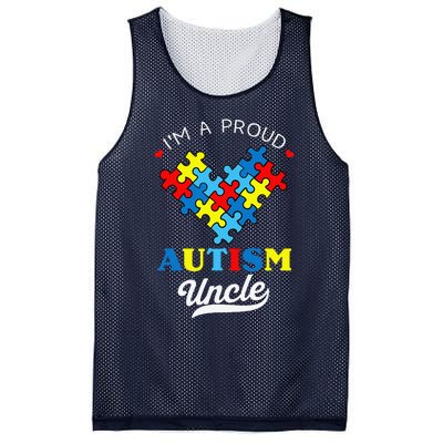 I'm A Proud Autism Uncle Autism Awareness Autistic Nephew Mesh Reversible Basketball Jersey Tank