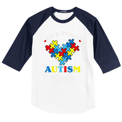 I'm A Proud Autism Uncle Autism Awareness Autistic Nephew Baseball Sleeve Shirt