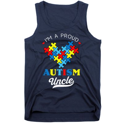 I'm A Proud Autism Uncle Autism Awareness Autistic Nephew Tank Top