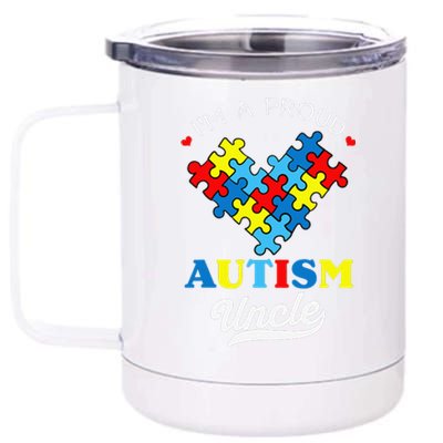 I'm A Proud Autism Uncle Autism Awareness Autistic Nephew 12 oz Stainless Steel Tumbler Cup