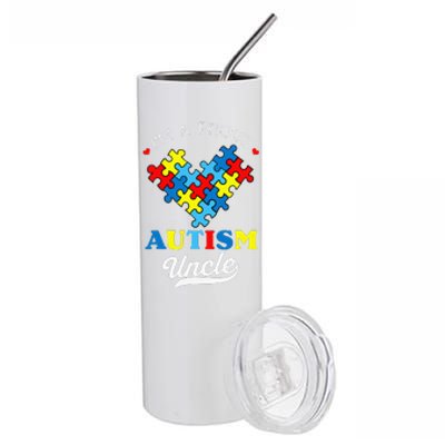 I'm A Proud Autism Uncle Autism Awareness Autistic Nephew Stainless Steel Tumbler