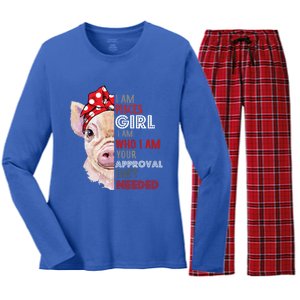 I Am Pisces Who Loves Pigs Star Sign Zodiac Gift Women's Long Sleeve Flannel Pajama Set 