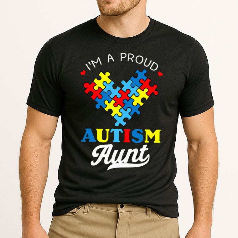 I'm A Proud Autism Aunt Autism Awareness Heart Niece Nephew Cooling Performance Crew T-Shirt