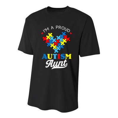 I'm A Proud Autism Aunt Autism Awareness Heart Niece Nephew Youth Performance Sprint T-Shirt
