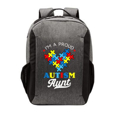 I'm A Proud Autism Aunt Autism Awareness Heart Niece Nephew Vector Backpack