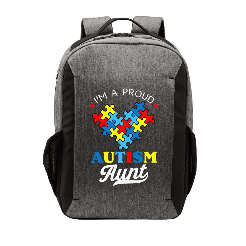 I'm A Proud Autism Aunt Autism Awareness Heart Niece Nephew Vector Backpack