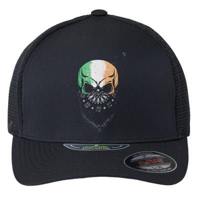 Irish American Pride Skull Saint Patrick's Day Flexfit Unipanel Trucker Cap