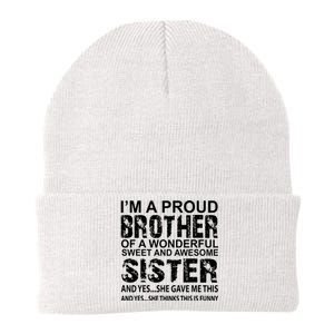 Im A Proud Brother Of A Wonderful Sweet And Awesome Sister Knit Cap Winter Beanie