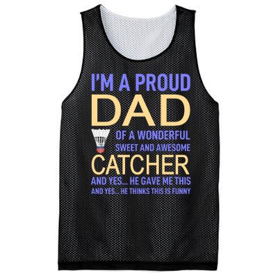 I'm A Proud Dad Of A Wonderful Sweet And Awesome Catcher Mesh Reversible Basketball Jersey Tank