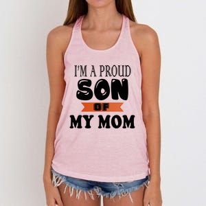 I'm A Proud Son Of My Mom Gift Women's Knotted Racerback Tank