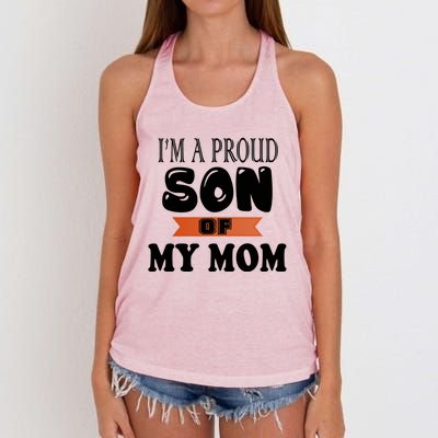 I'm A Proud Son Of My Mom Gift Women's Knotted Racerback Tank