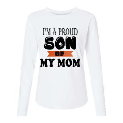 I'm A Proud Son Of My Mom Gift Womens Cotton Relaxed Long Sleeve T-Shirt