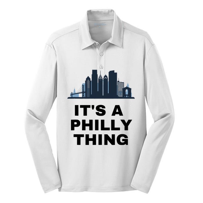 It's A Philly Thing White Silk Touch Performance Long Sleeve Polo