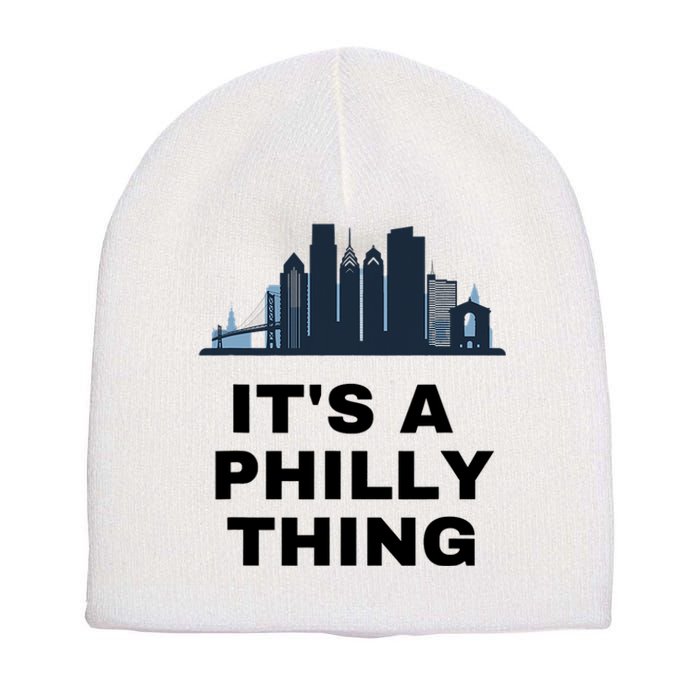 It's A Philly Thing White Short Acrylic Beanie