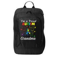 I'm A Proud Autism Grandma Puzzle Ribbon Butterfly Awareness City Backpack