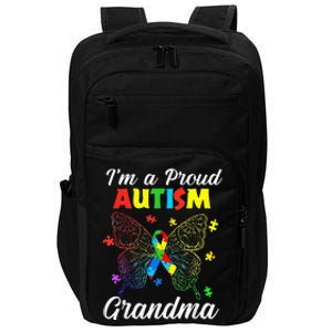 I'm A Proud Autism Grandma Puzzle Ribbon Butterfly Awareness Impact Tech Backpack