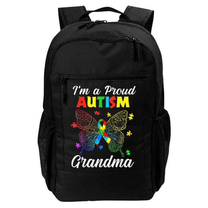 I'm A Proud Autism Grandma Puzzle Ribbon Butterfly Awareness Daily Commute Backpack