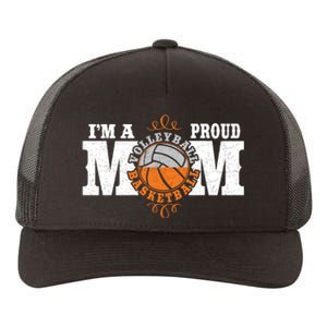 I'm a Proud Basketball Volleyball Mom - Combined Sports Yupoong Adult 5-Panel Trucker Hat