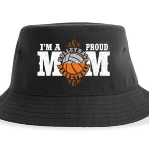 I'm a Proud Basketball Volleyball Mom - Combined Sports Sustainable Bucket Hat