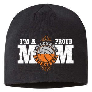 I'm a Proud Basketball Volleyball Mom - Combined Sports Sustainable Beanie