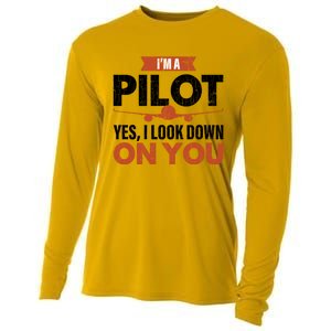 Im A Pilot Funny Dad Graphic For Father’s Day Gift Cooling Performance Long Sleeve Crew