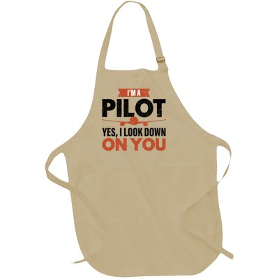 Im A Pilot Funny Dad Graphic For Father’s Day Gift Full-Length Apron With Pockets