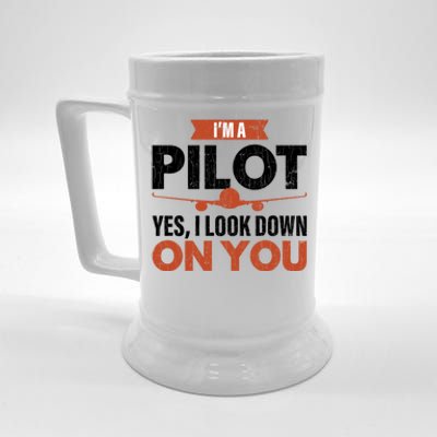 Im A Pilot Funny Dad Graphic For Father’s Day Gift Beer Stein