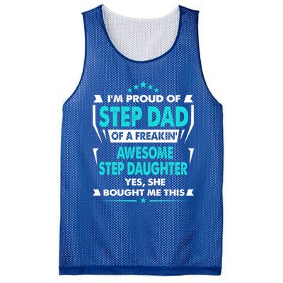 I'm A Proud Step Dad Of A Freaking Awesome Step Daughter Gift Mesh Reversible Basketball Jersey Tank