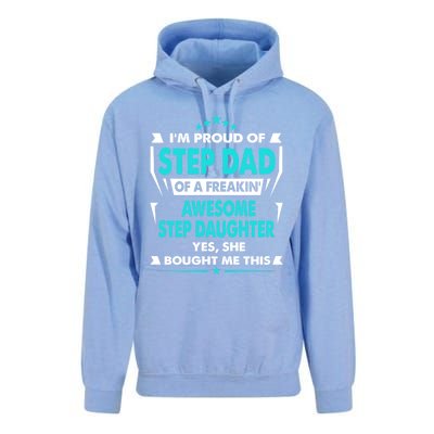 I'm A Proud Step Dad Of A Freaking Awesome Step Daughter Gift Unisex Surf Hoodie