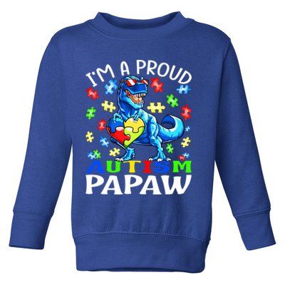 I'm A Proud Autism Papaw Dinosaur Gift Toddler Sweatshirt
